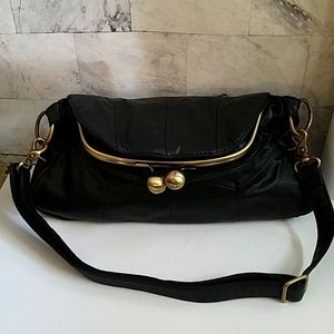 Limited black leather shoulder bag